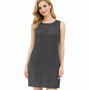 NWT Women's Calvin Klein Sheath Dress Black/White Geometric Print Size 14